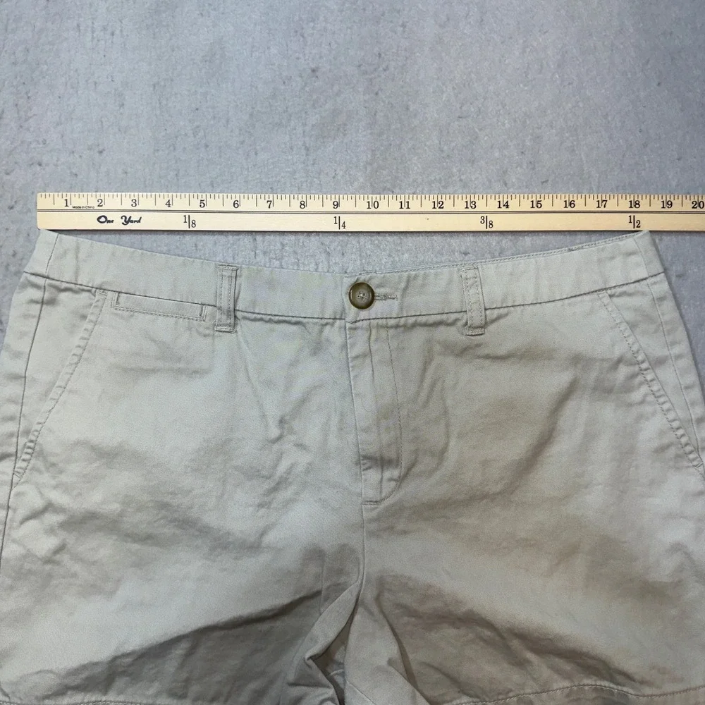 Merona Chino Shorts Women 16 Khaki‎ Excellent Cotton Mid Rise Fit 1 Casual